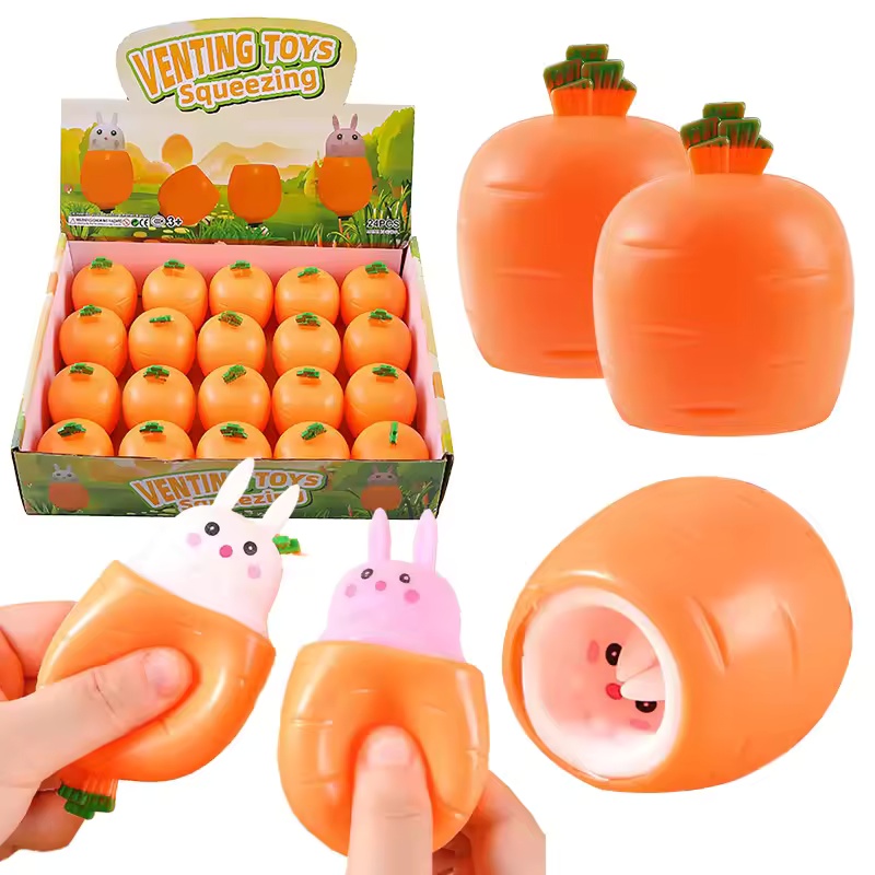 Baby Products Unique - Brinquedo de Apertar Cenoura Coelho Fofo,