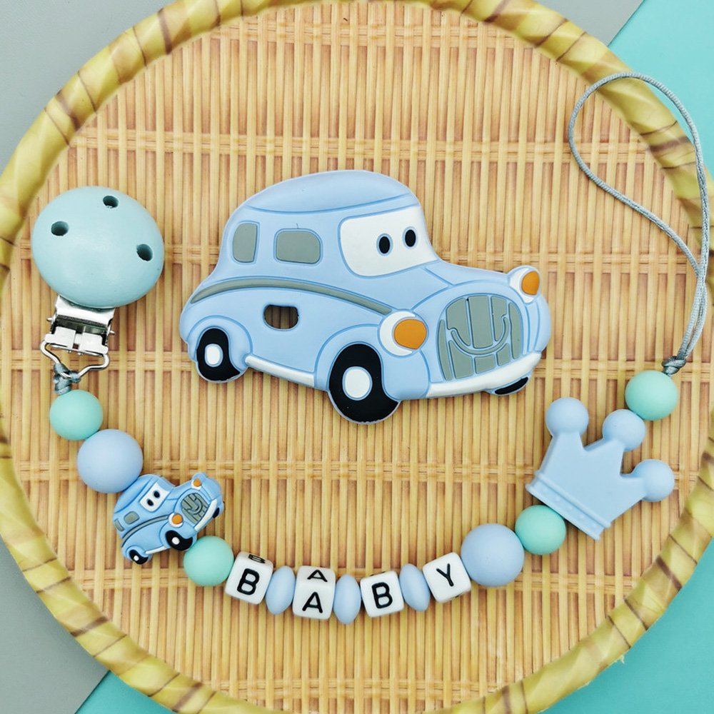 Baby Pacifier Clip - Personalizado inglês russo nome da letra