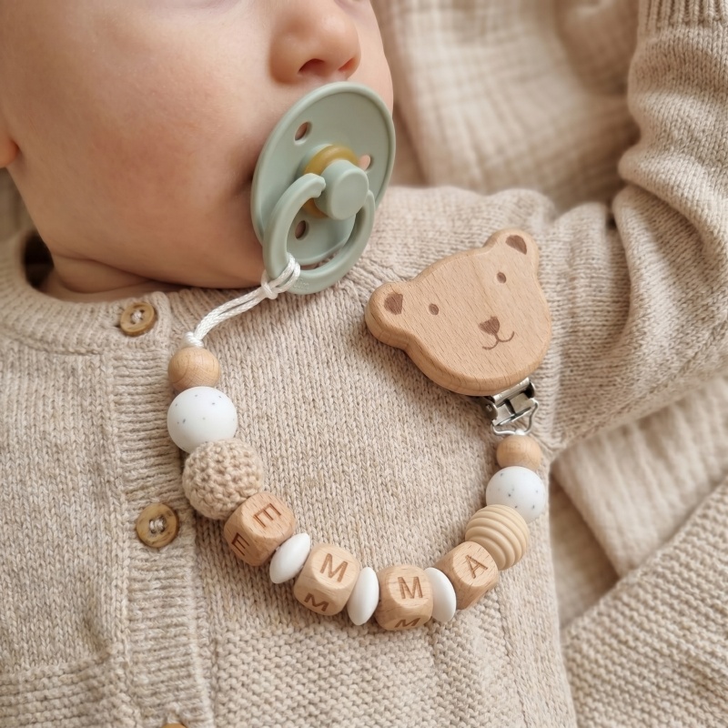 Baby Pacifier Clip - Prendedor de Chupeta Personalizado com Nome,