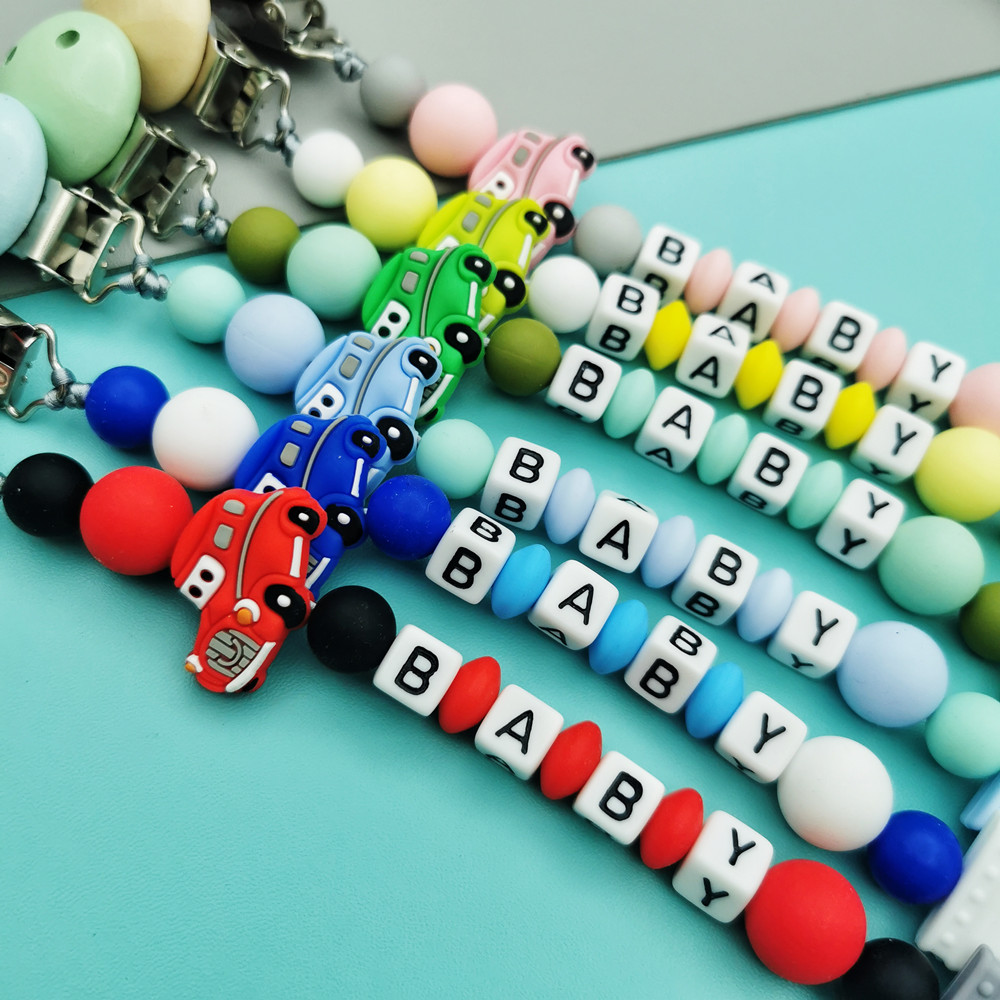 Personalizado inglês russo nom - Baby Pacifier Clip avaliação e preço