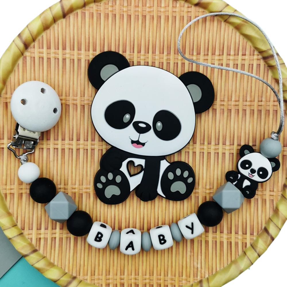 Panda personalizado inglês sil - Baby Pacifier Clip avaliação e preço